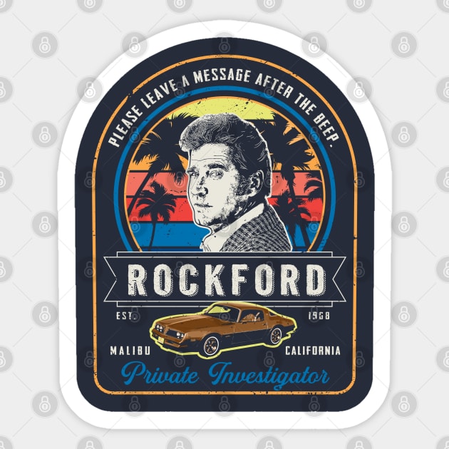 Rockford Investigations Sticker by Alema Art